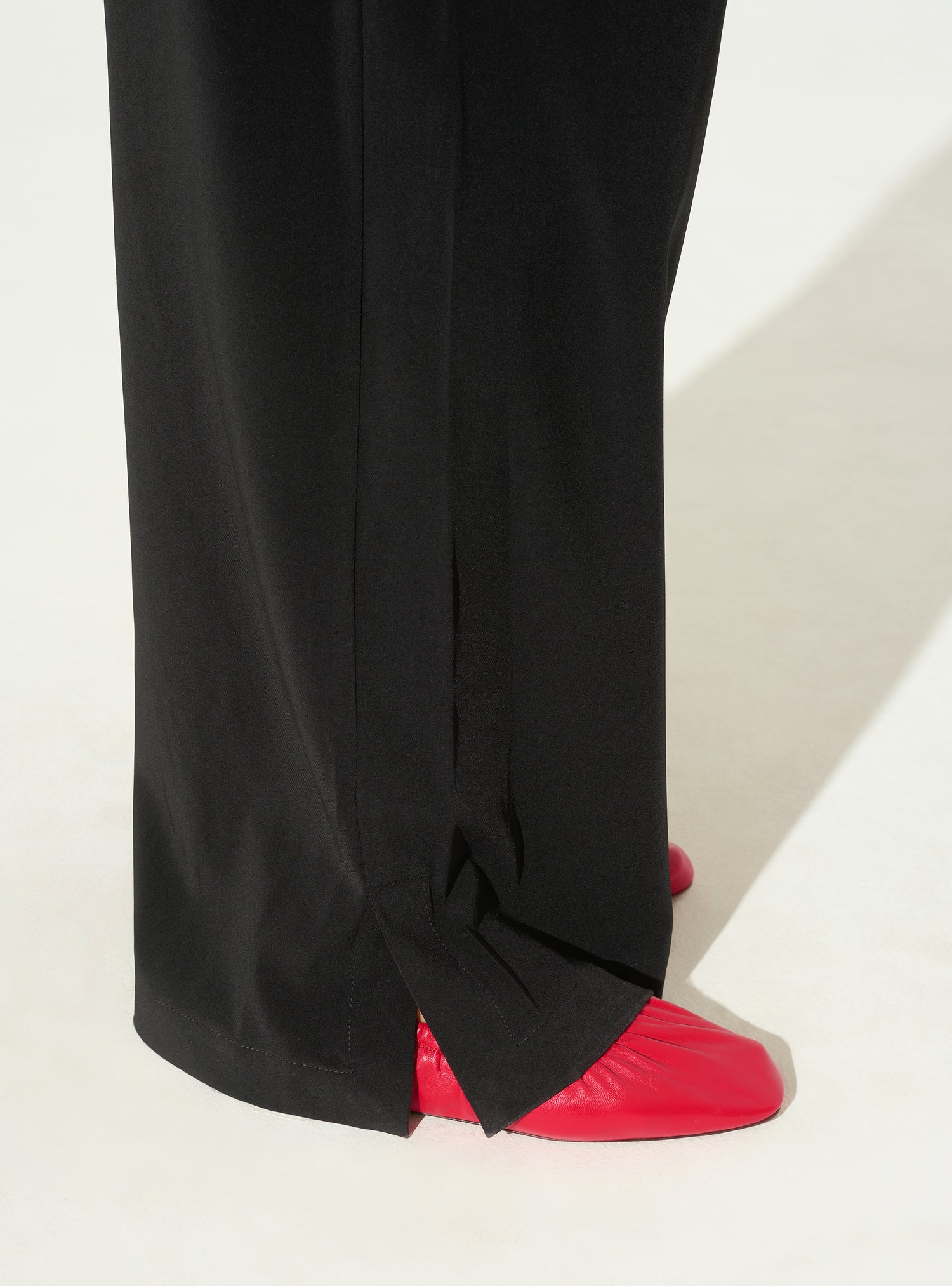 Wide-leg black trousers