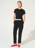 Black 7/8 length straight trousers