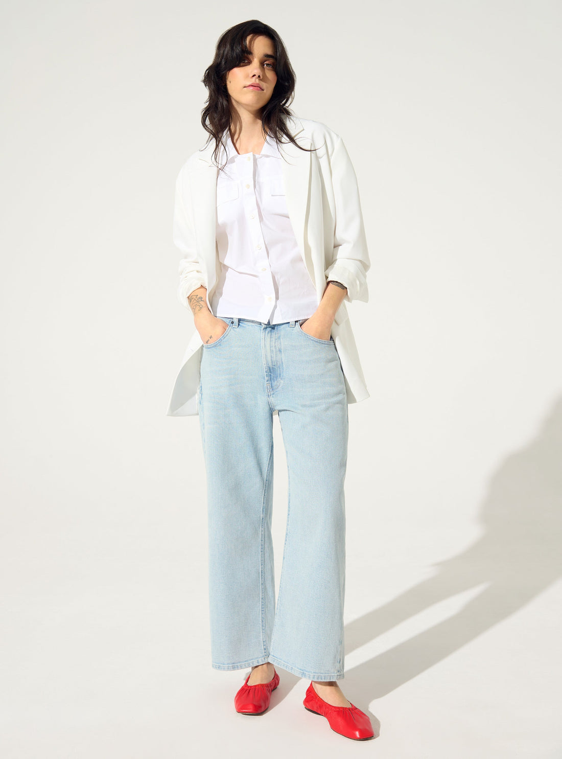 White oversized tailored jacket