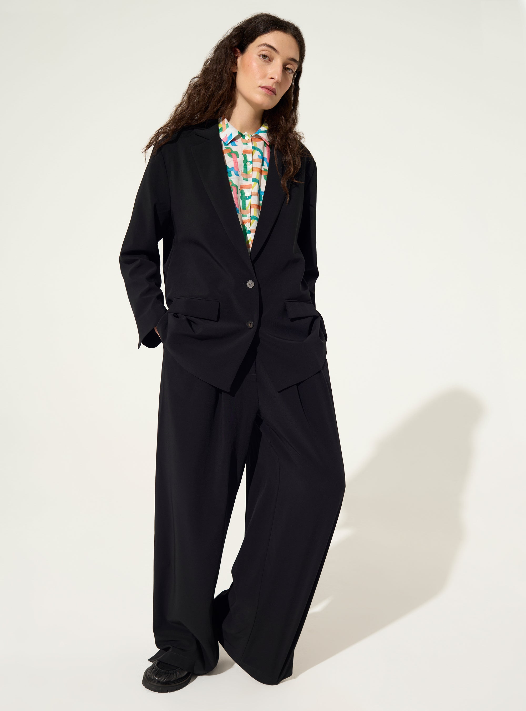 Schwarze Oversize-Jacke