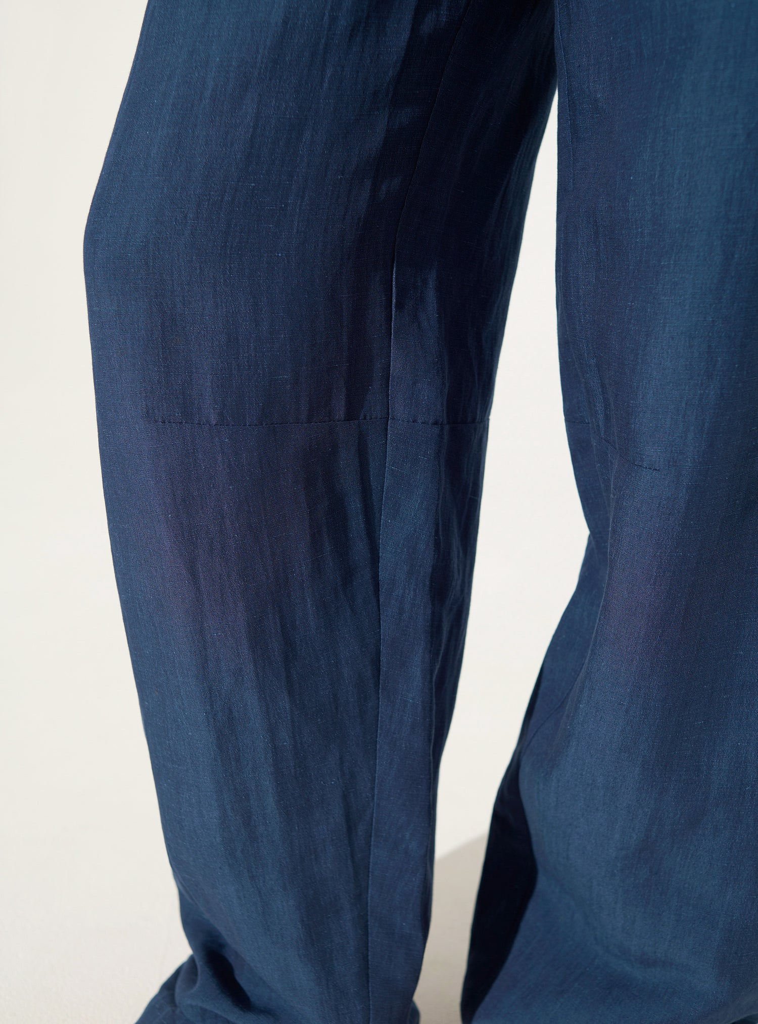 Pantalon en lin bleu