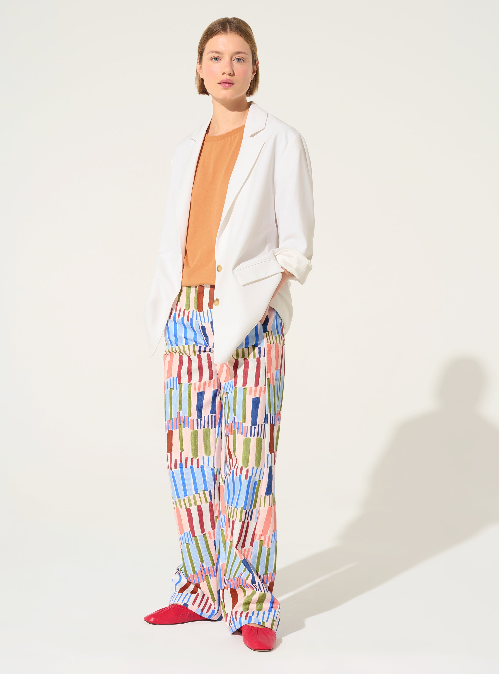 Blaue bedruckte Baumwolljeans