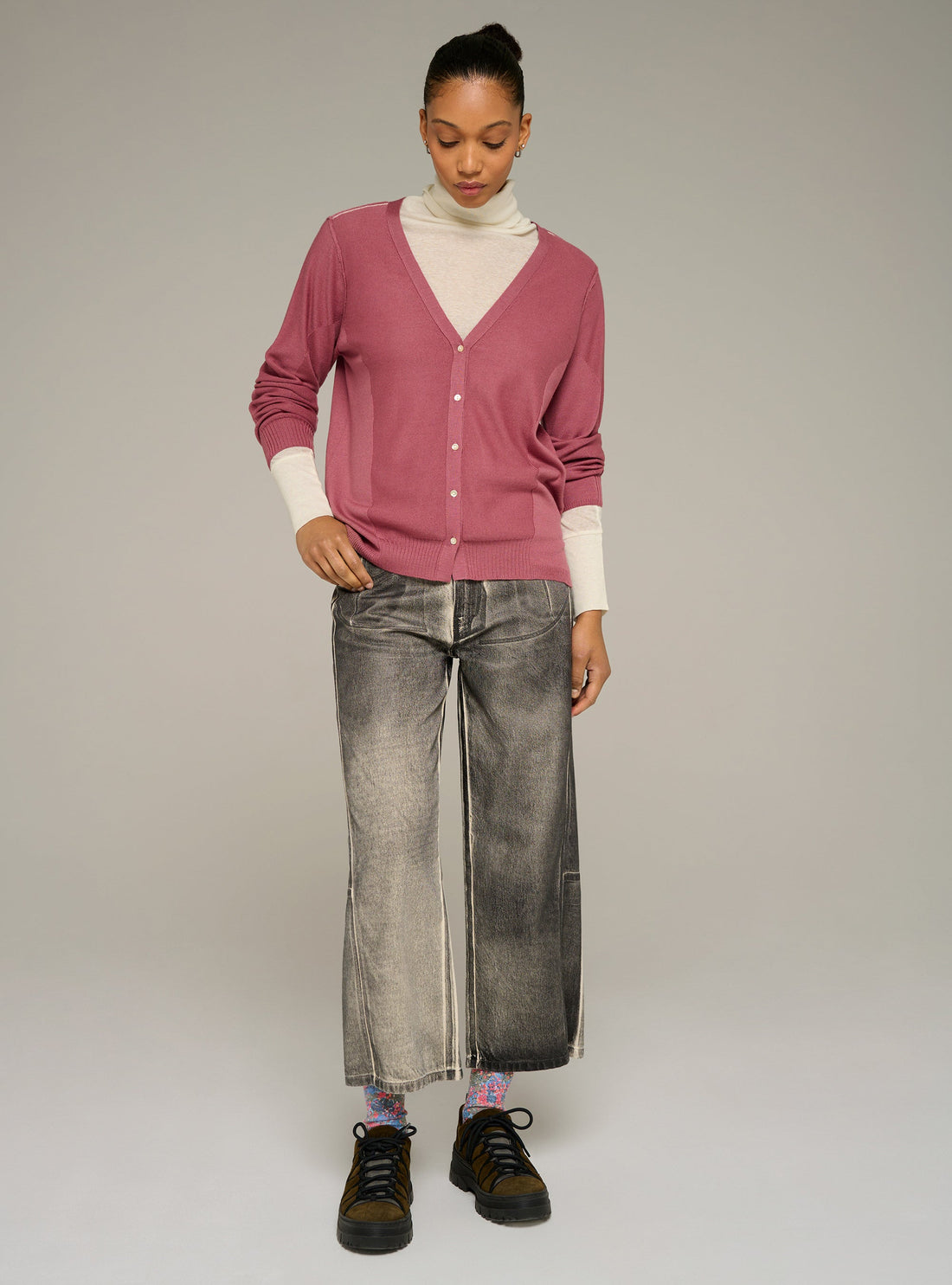 Cotélac acoté cardigan col v maille fine en laine
