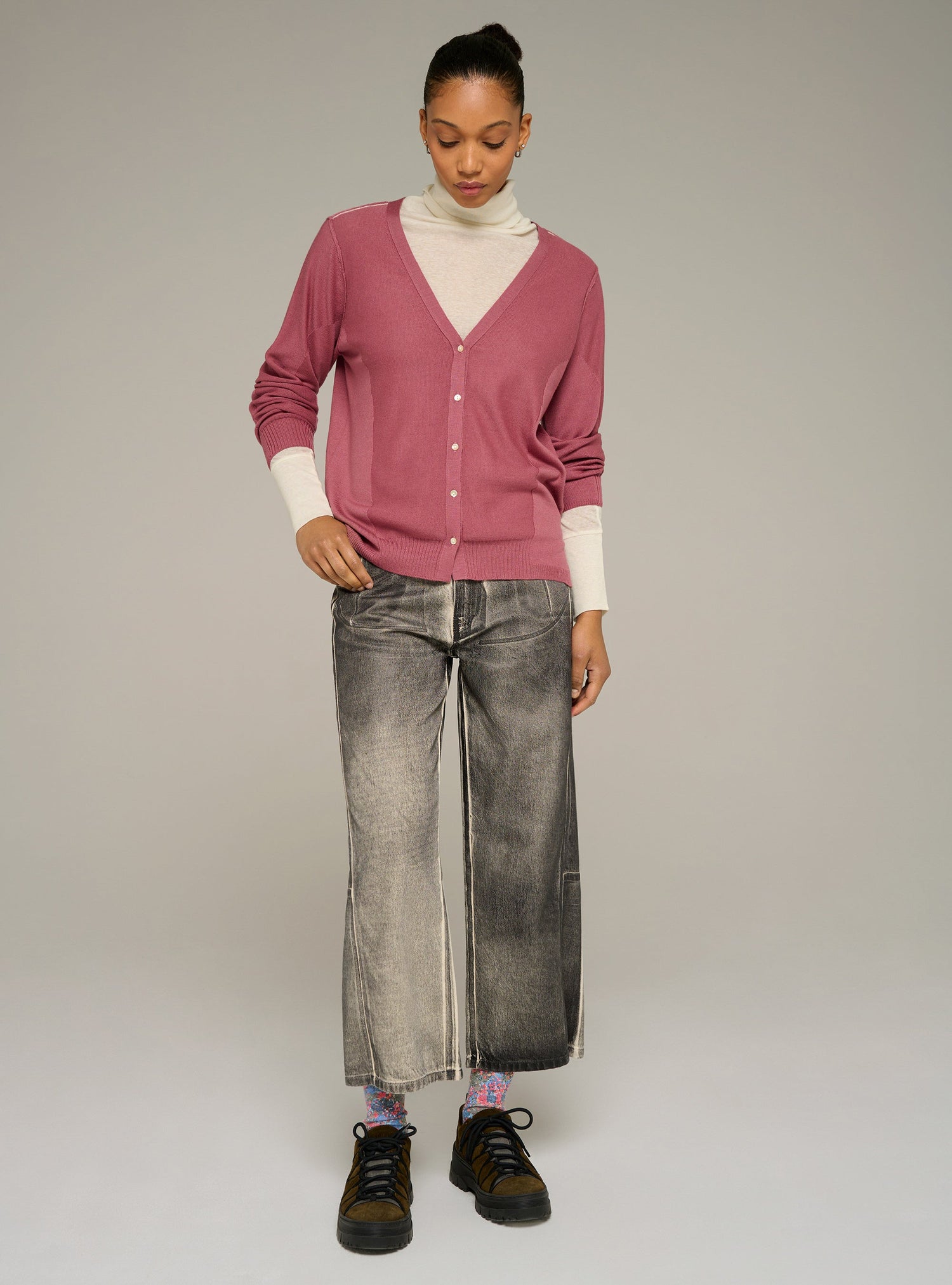 Cotélac acoté cardigan col v maille fine en laine