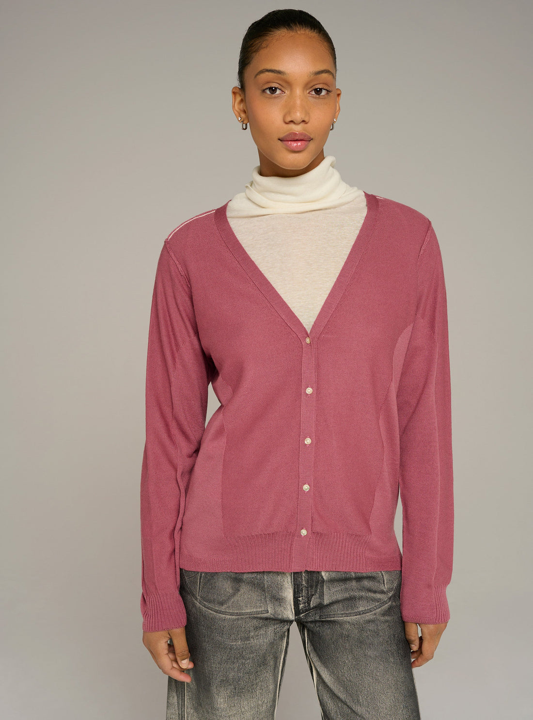 Cotélac acoté cardigan col v maille fine en laine