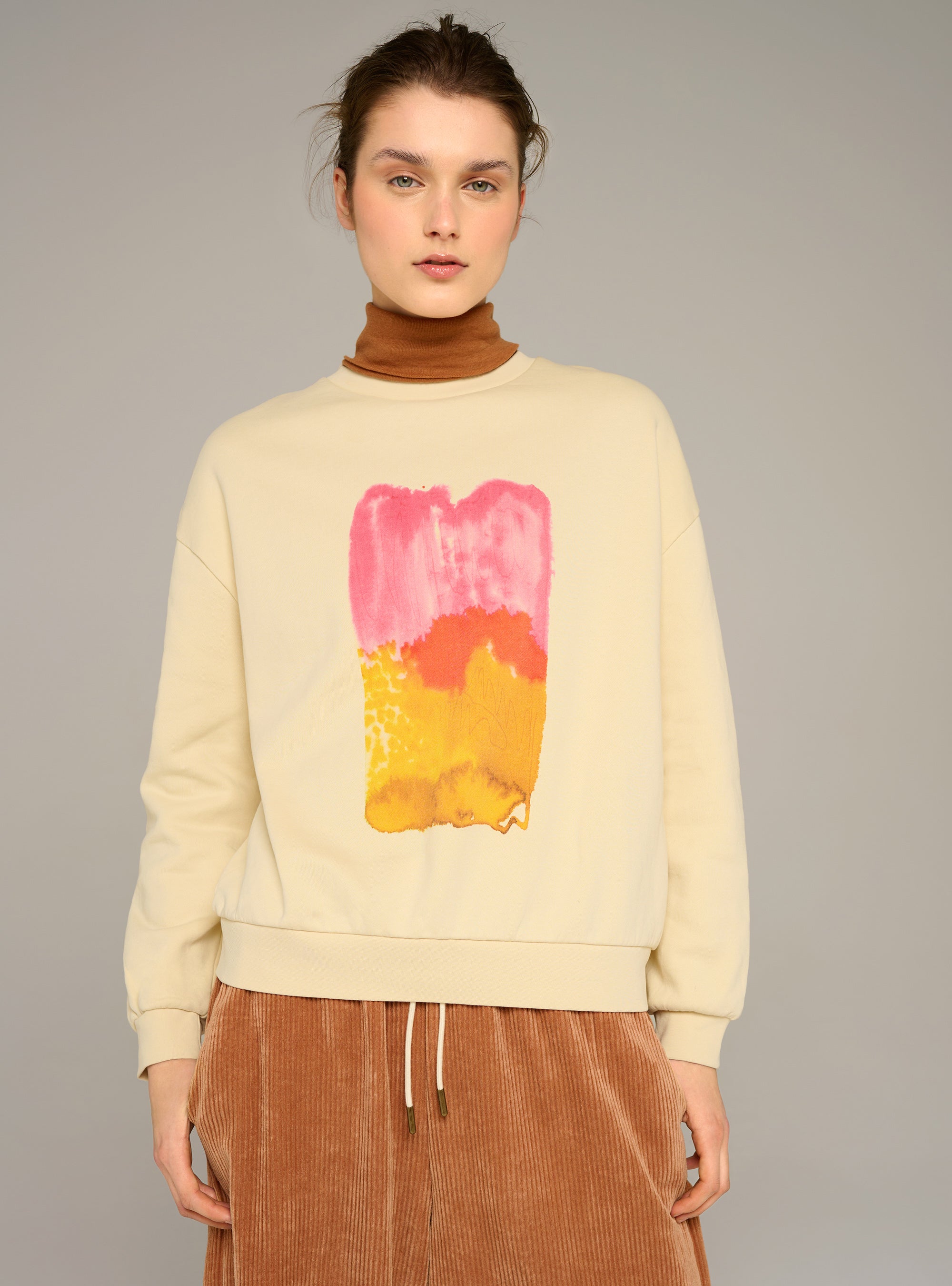 Cotélac acoté sweat imprimé oversize en coton biologique