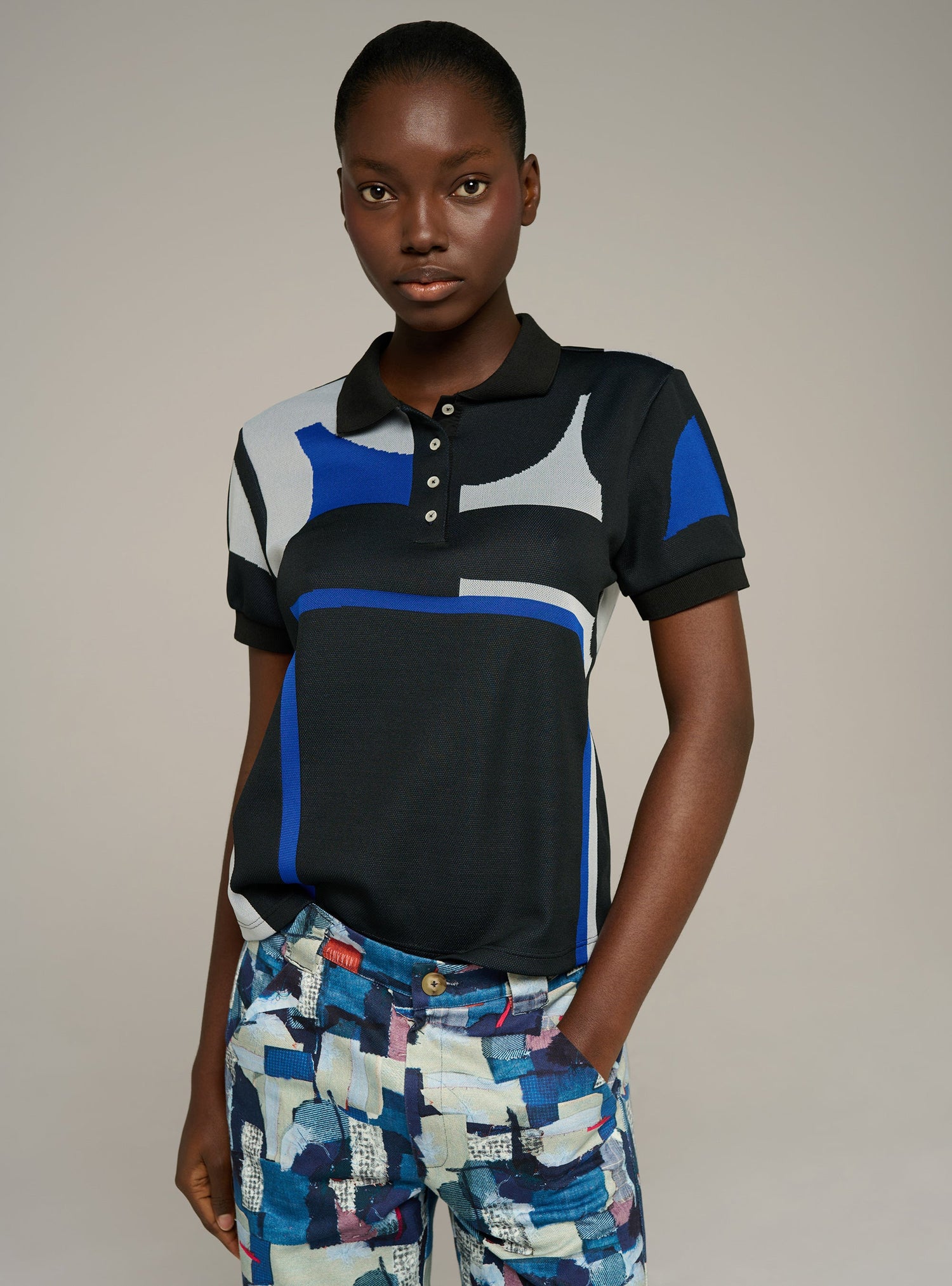 Cotélac acoté polo manches courtes en jacquard