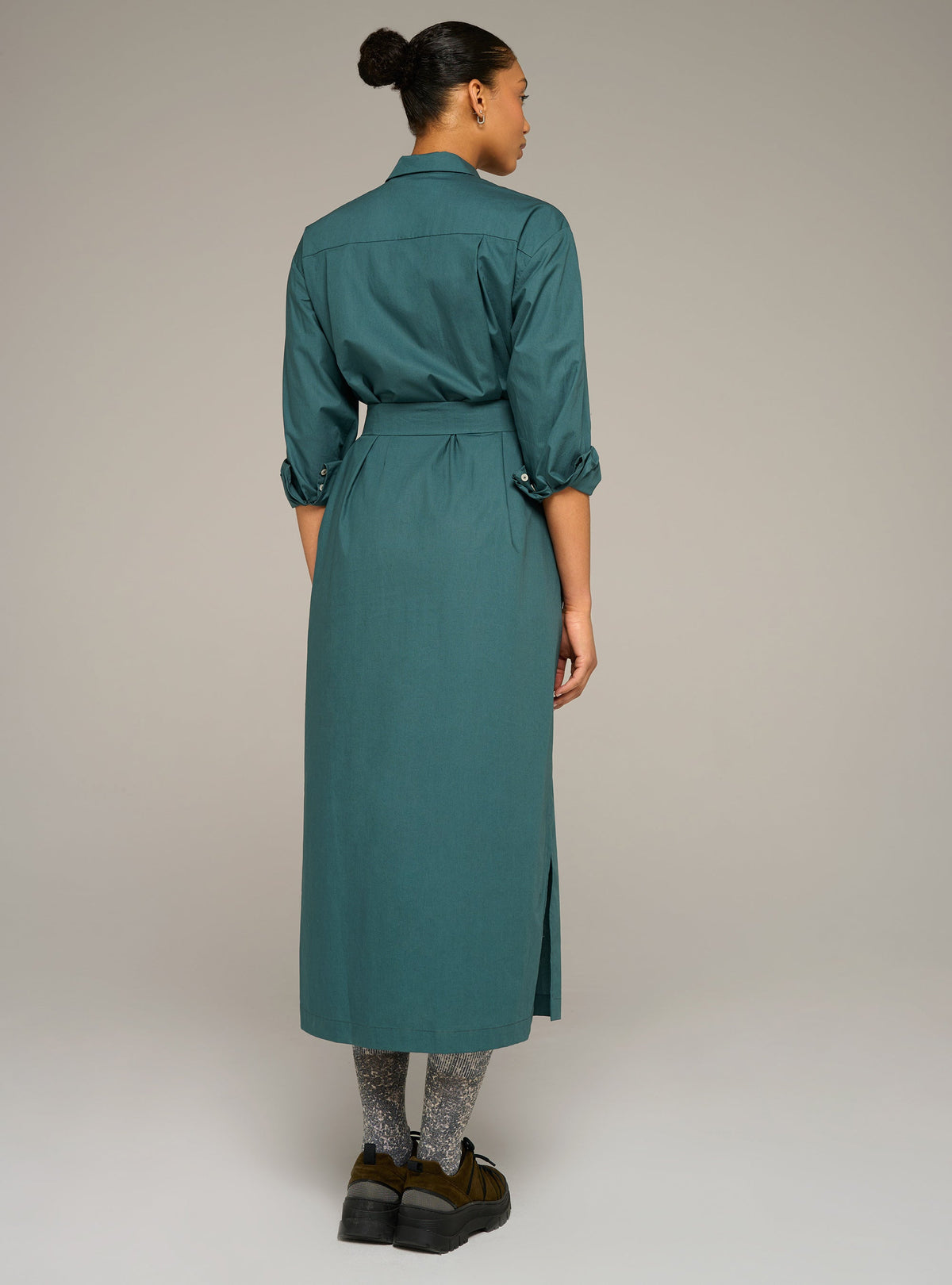 Cotélac acoté robe chemise longue oversize en popeline de coton biologique
