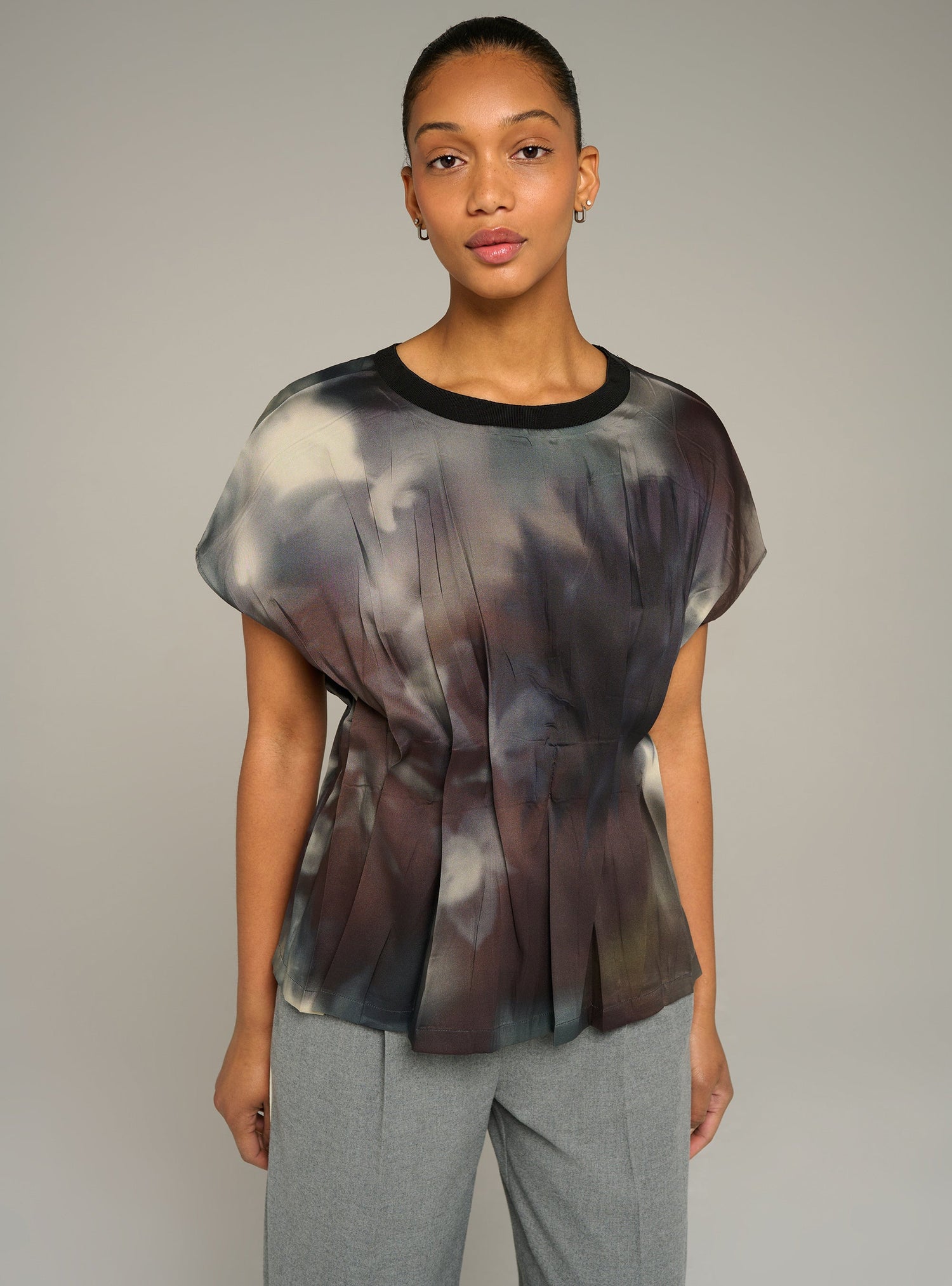Cotélac acoté blouse manches courtes imprimée
