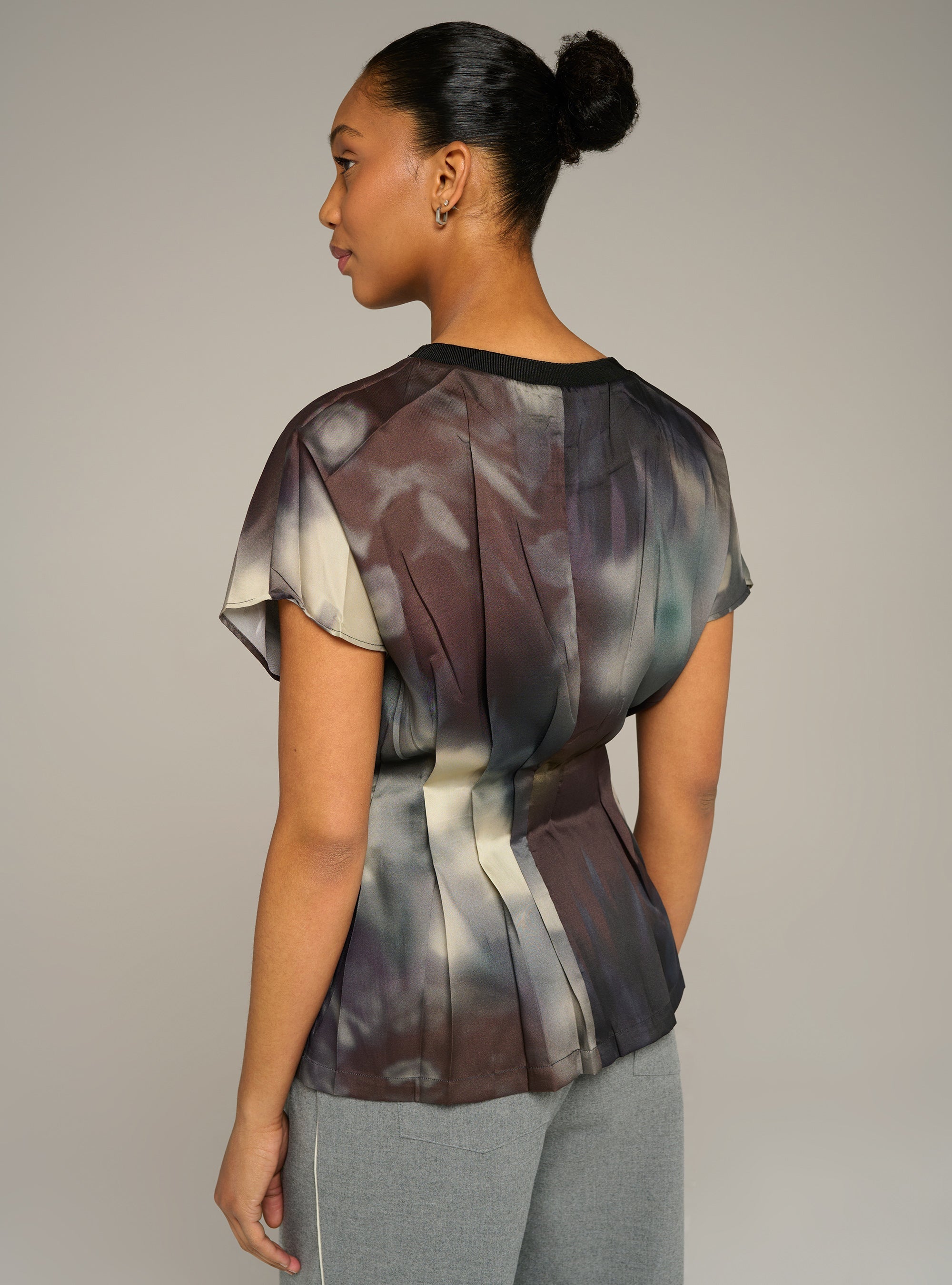 Cotélac acoté blouse manches courtes imprimée