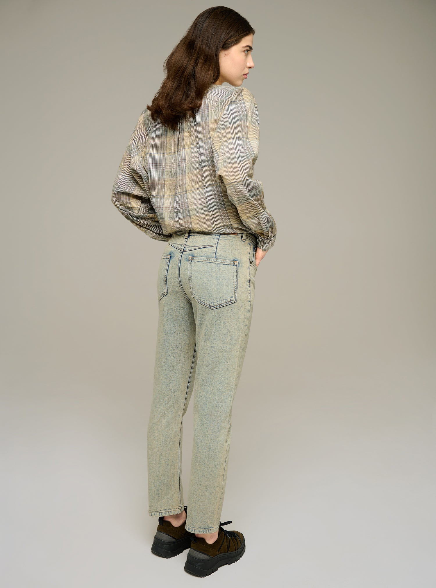 Cotton and lyocell straight leg jeans