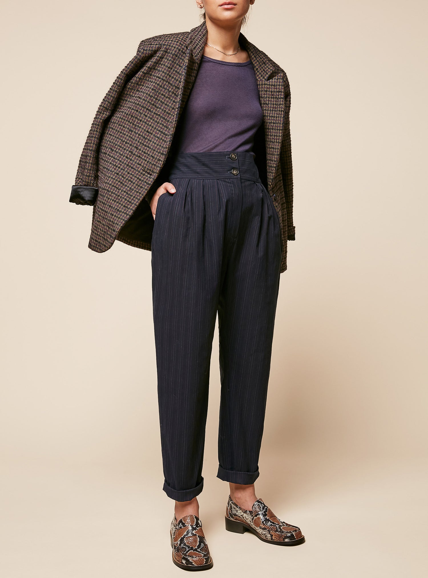 High Waisted Tailored Trousers