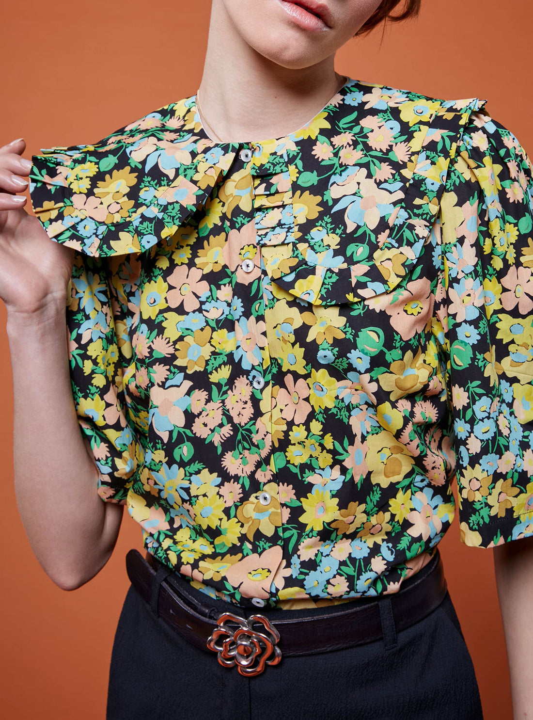 Short Sleeve Shirt Peter Pan Collar