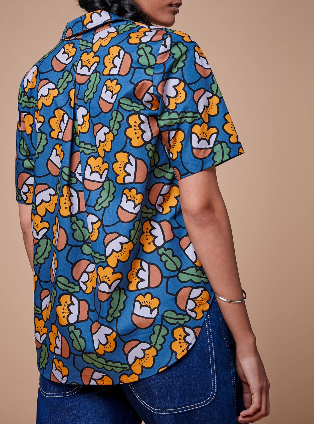 Hibiscus Flower Print Fitted Shirt