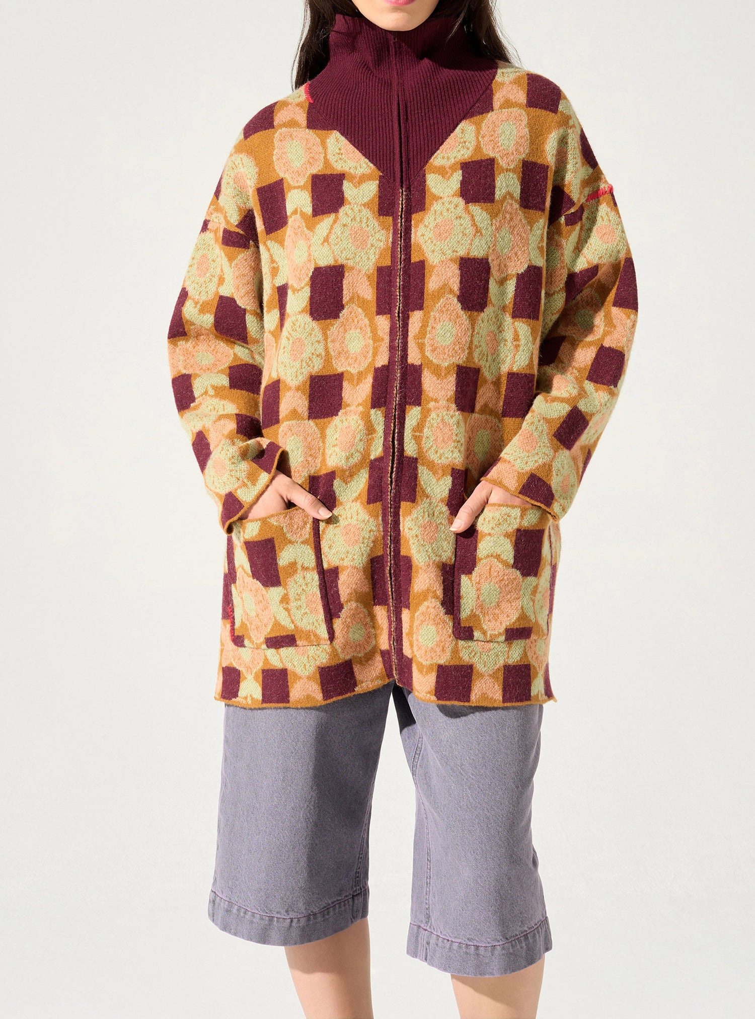 Strickjacke mit Reißverschluss