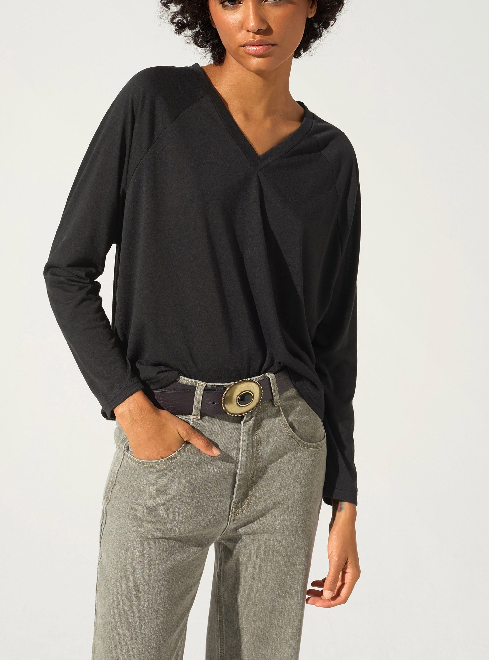 Pleated T-shirt