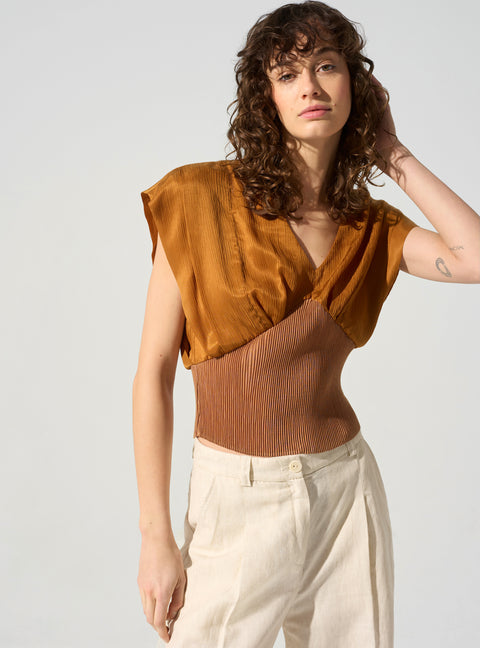 Top with V-neckline