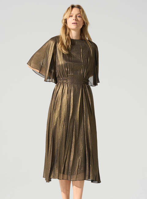 Butterfly-sleeved dress