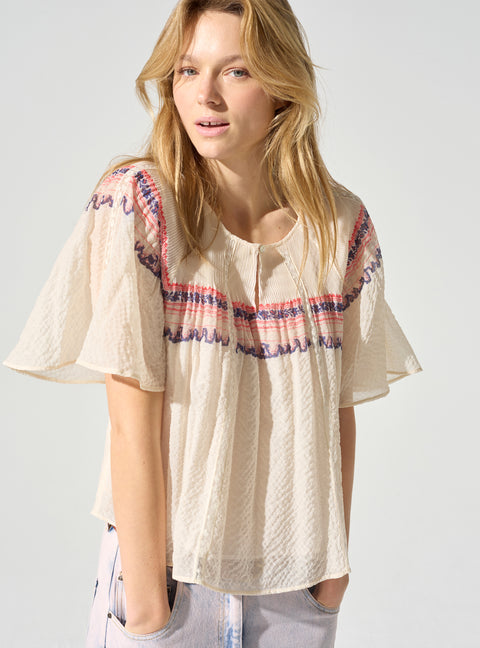 Butterfly sleeve blouse