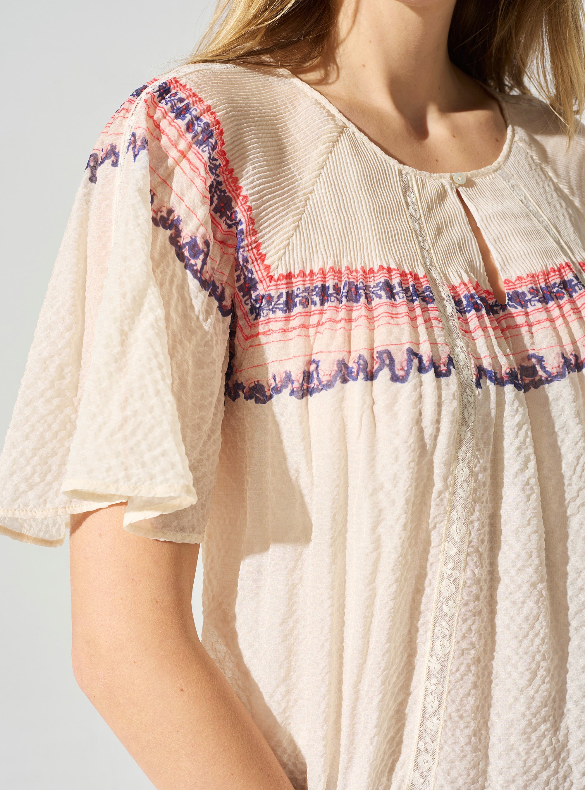 Blouse manches papillons