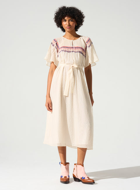 Butterfly-sleeved dress