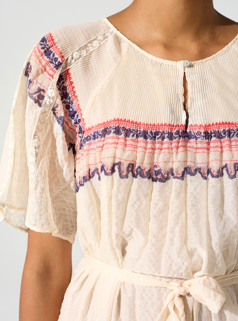 Butterfly-sleeved dress