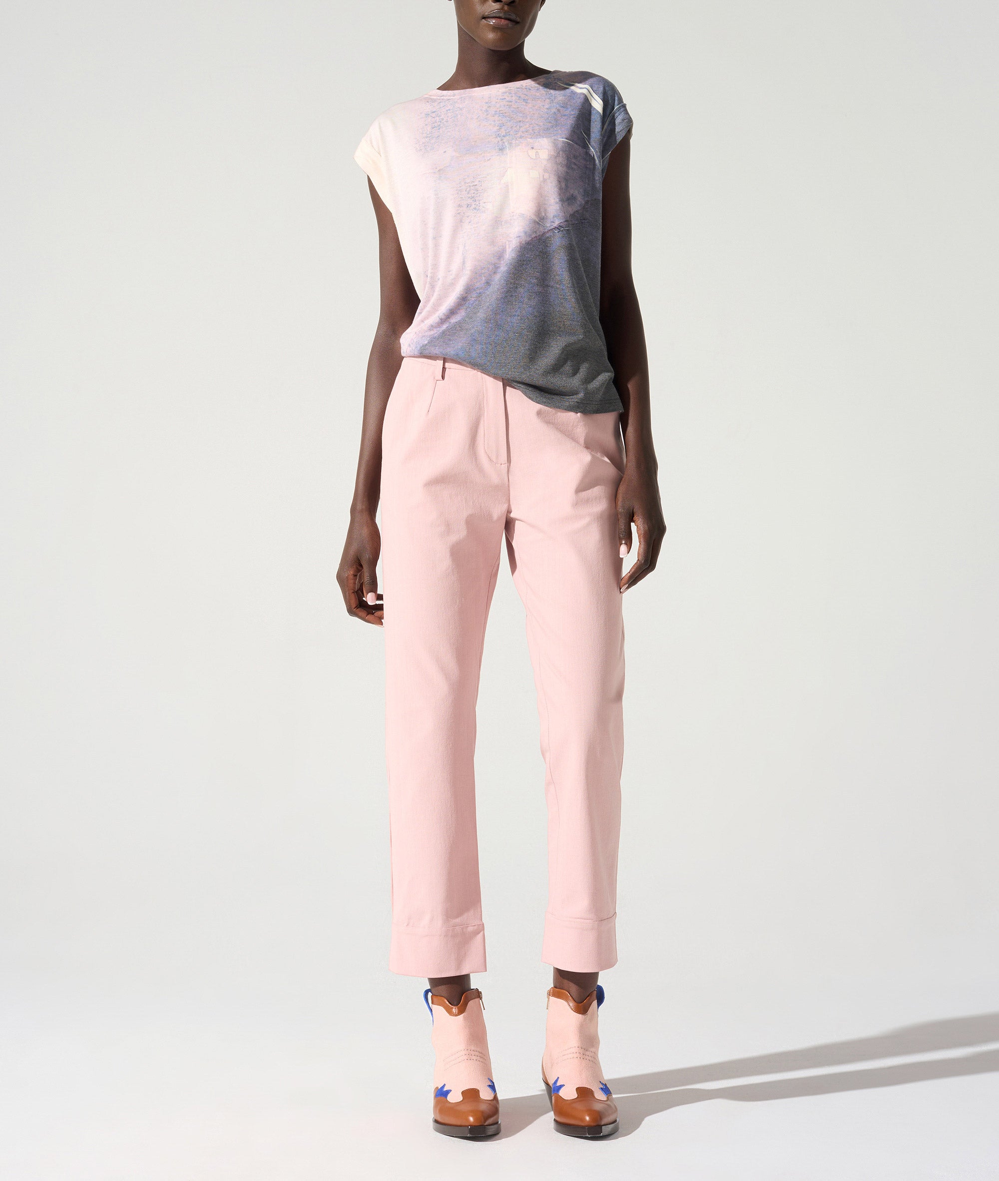 Pantalon Capri avec ceinture passant Cotélac 