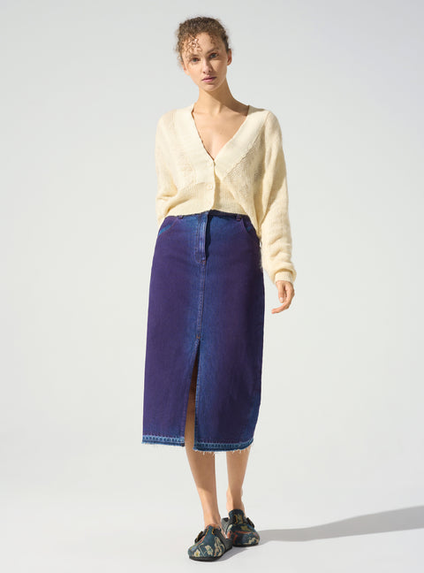 Straight denim skirt