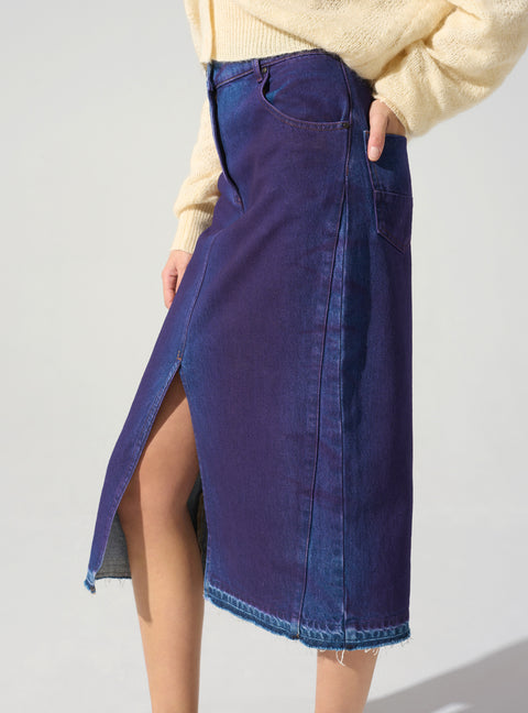 Straight denim skirt