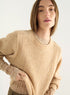 Pull en laine jacquard à manches travaillées – Volume droit