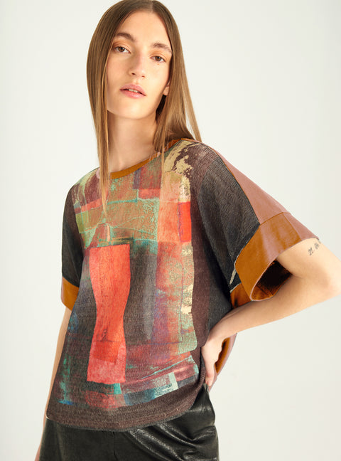 Sublimated two-material T-shirt