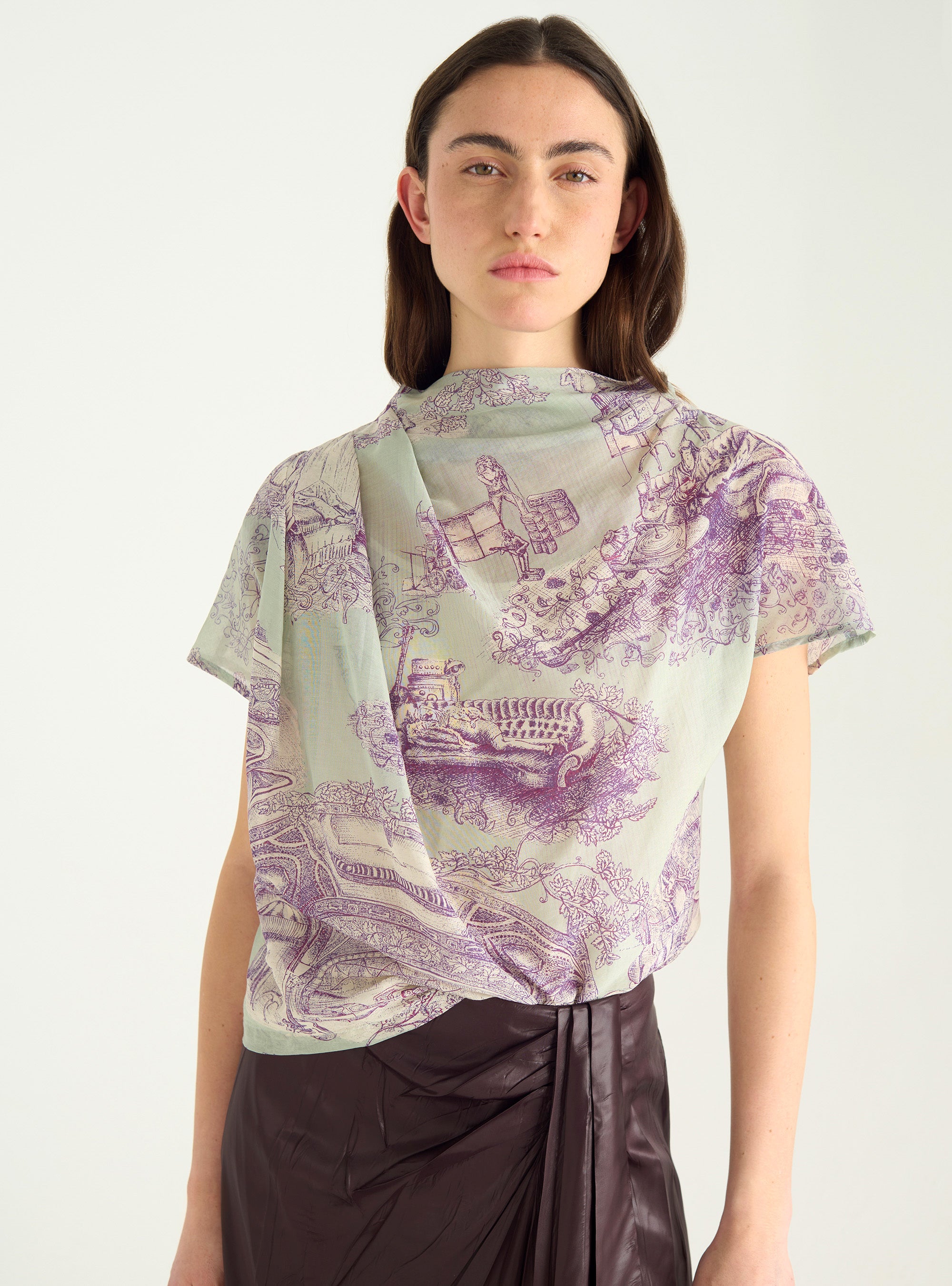 【Cotelac】コテラック　花柄ブラウス　シルク混　リボン Cotélac - All Clothing