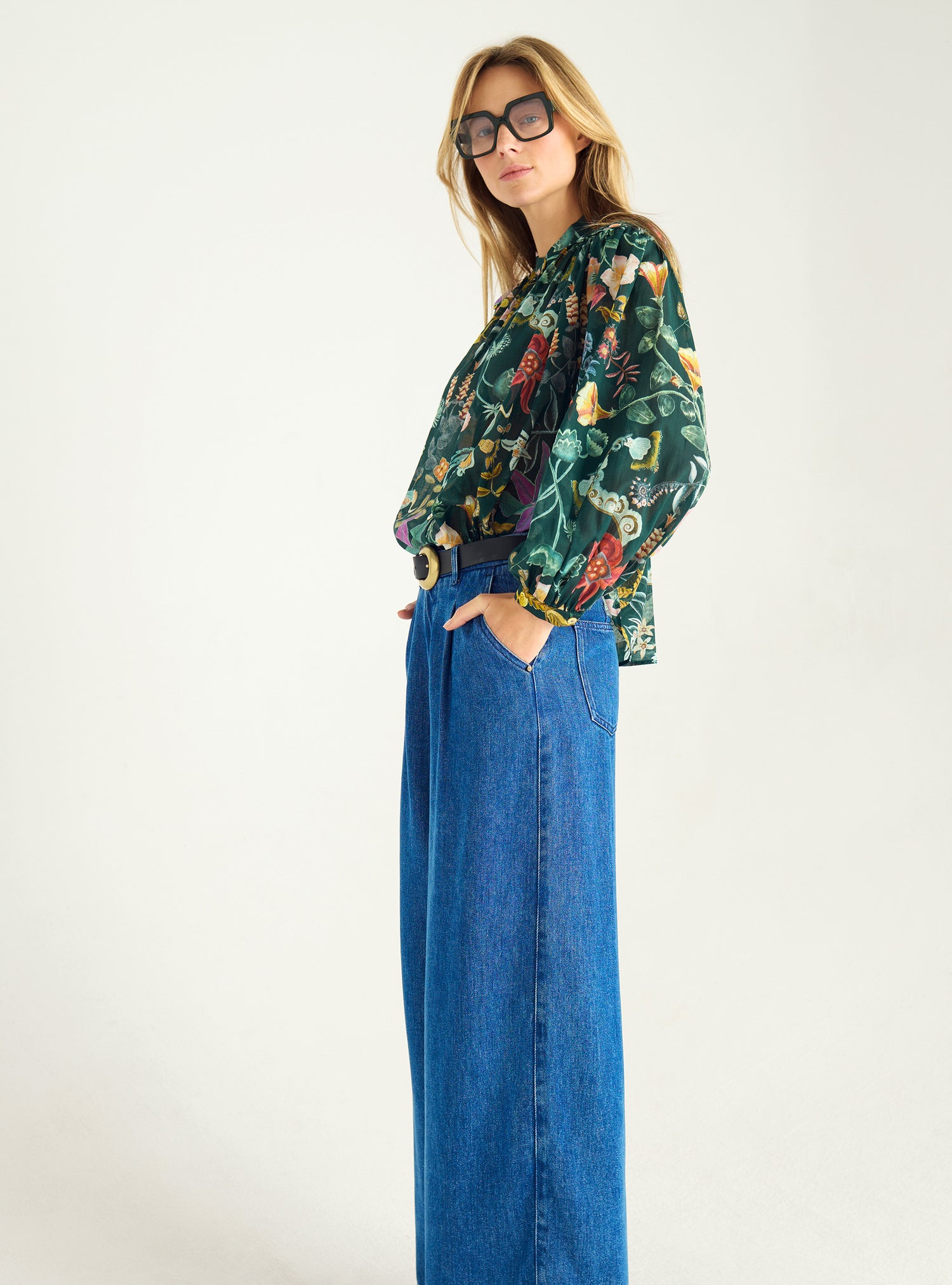 Chemise en voile de coton imprimé
