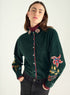 Embroidered cotton velvet shirt