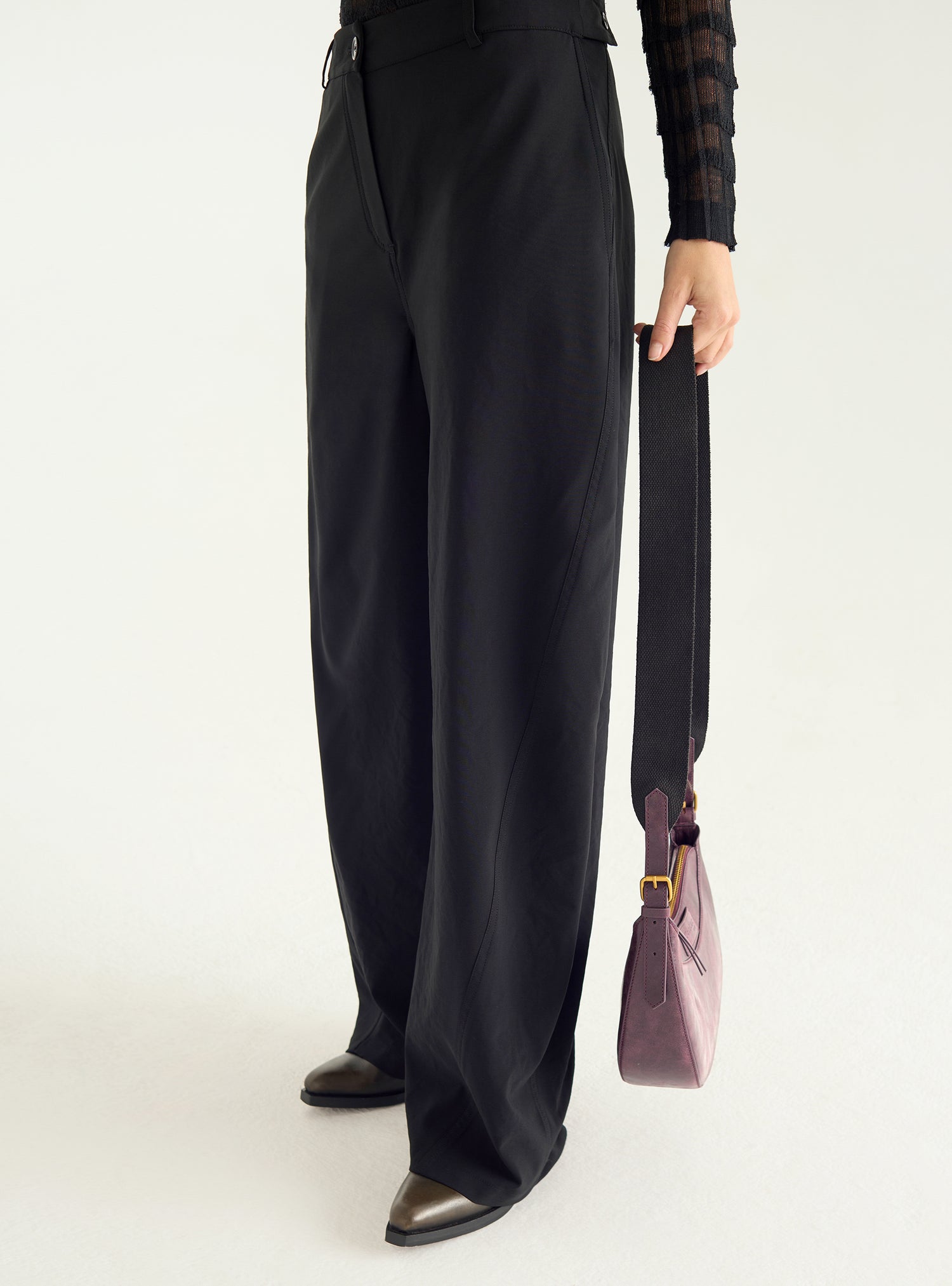 Pantalon large en tissu technique