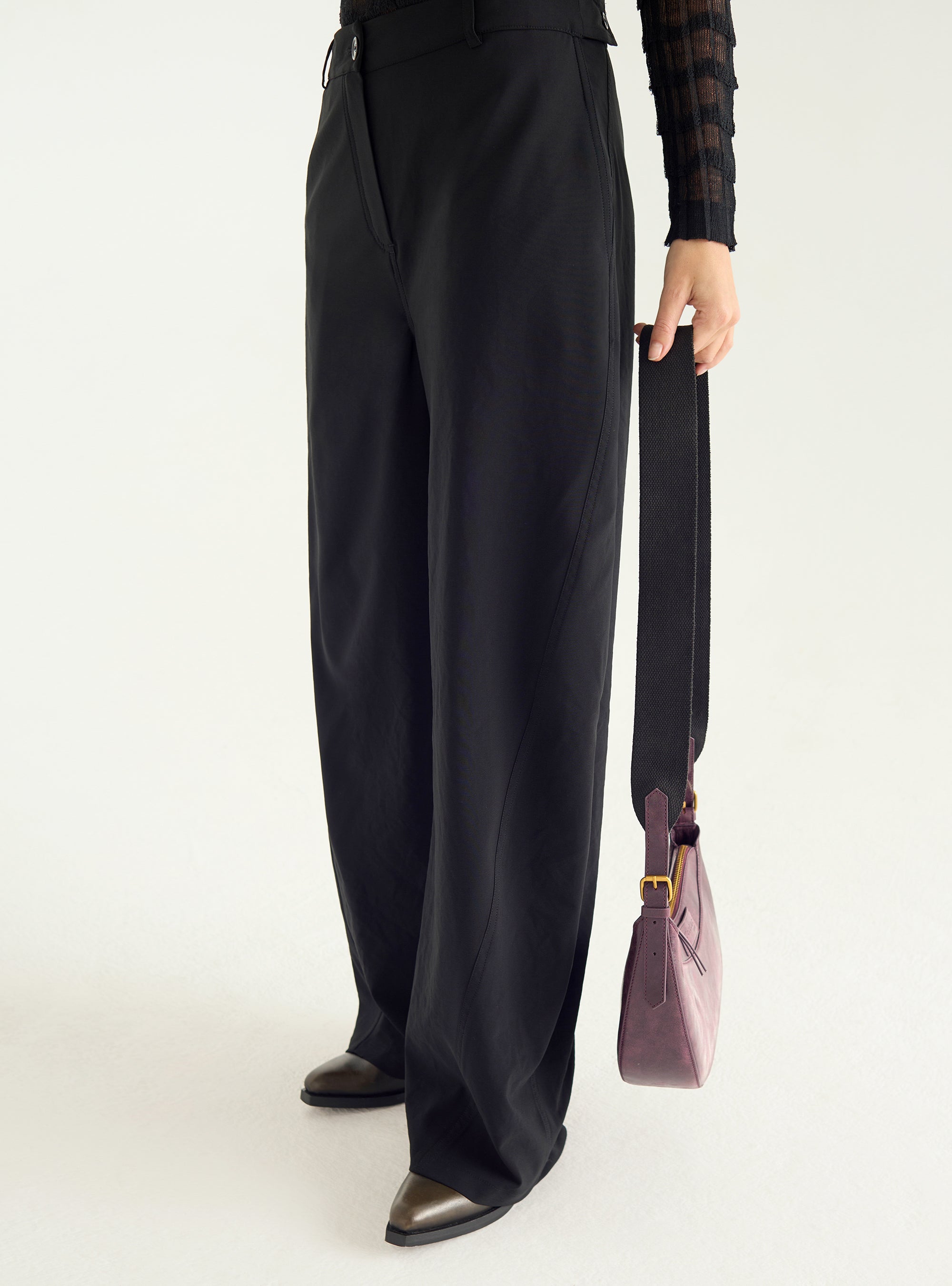 Pantalon large en tissu technique