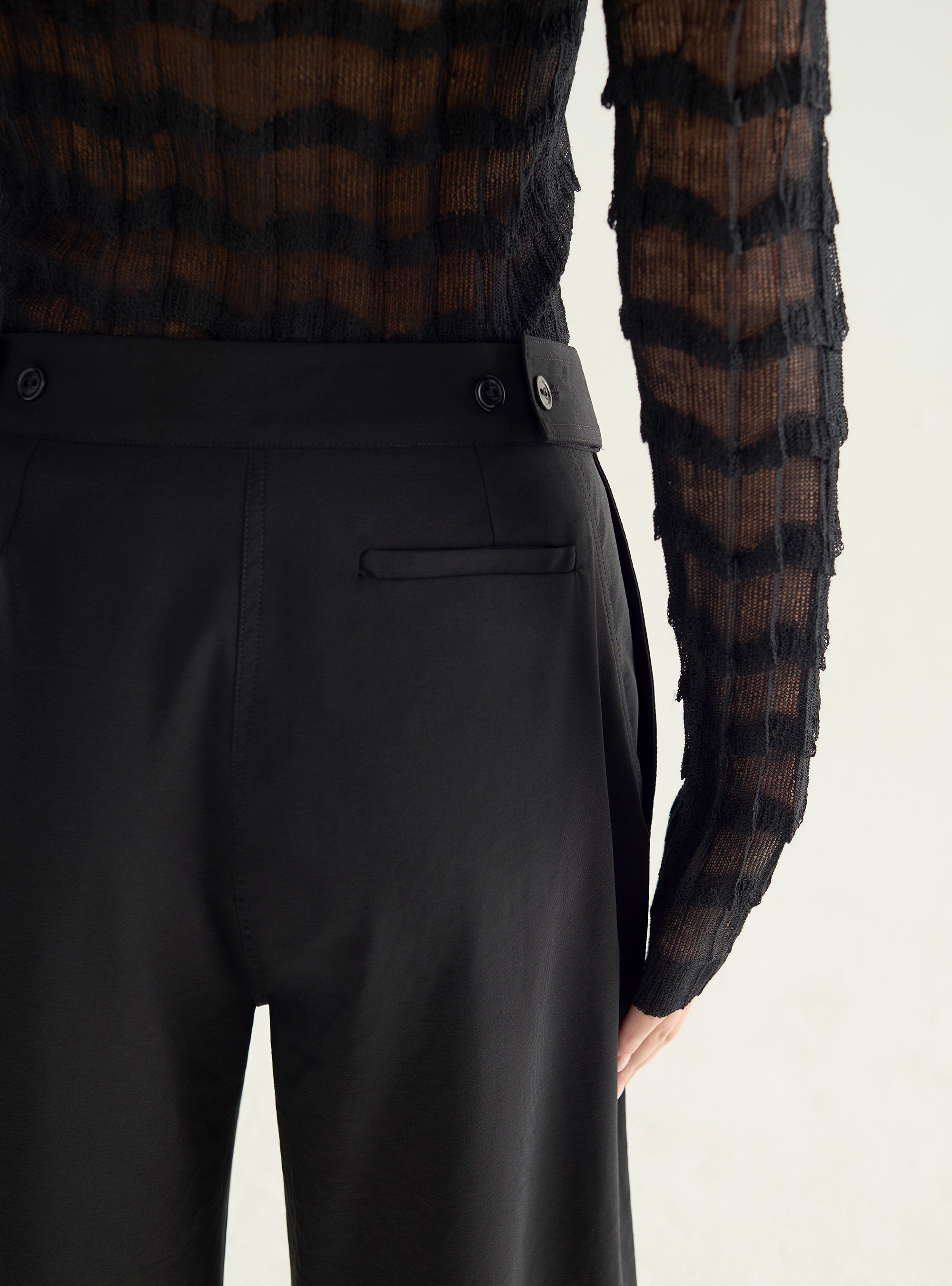 Pantalon large en tissu technique