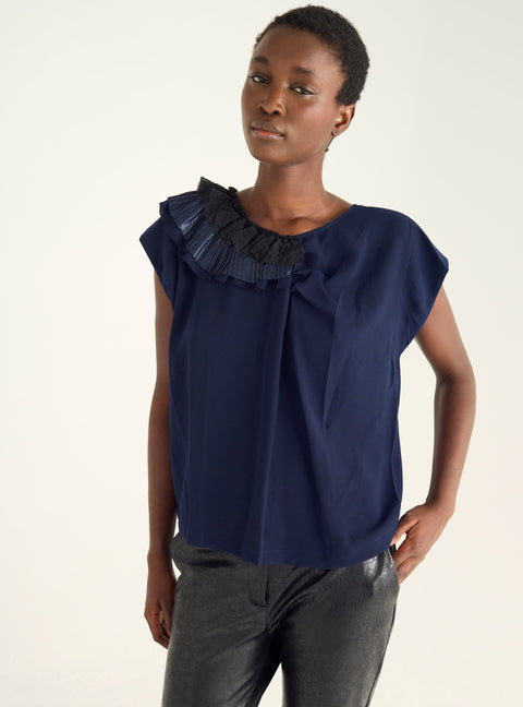 Blouse à volants plissés Cotélac 