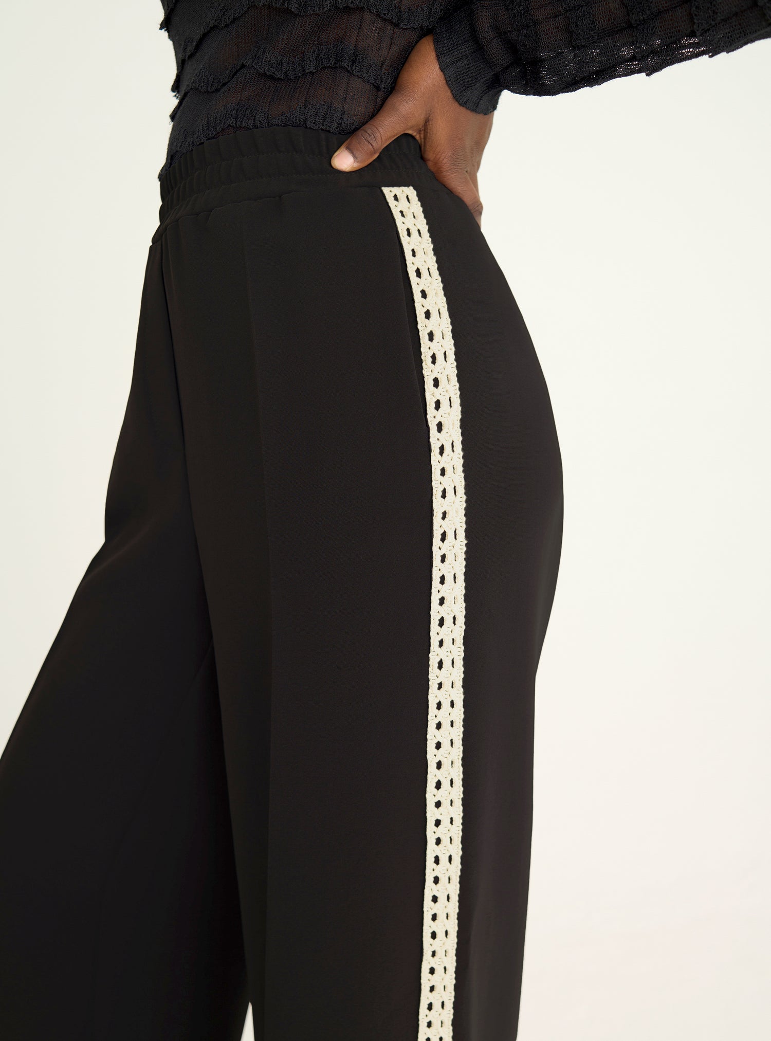 Wide pants with elasticated waist