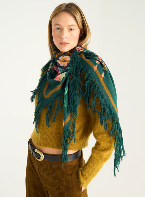 Exclusive “Bar Rock” printed wool scarf