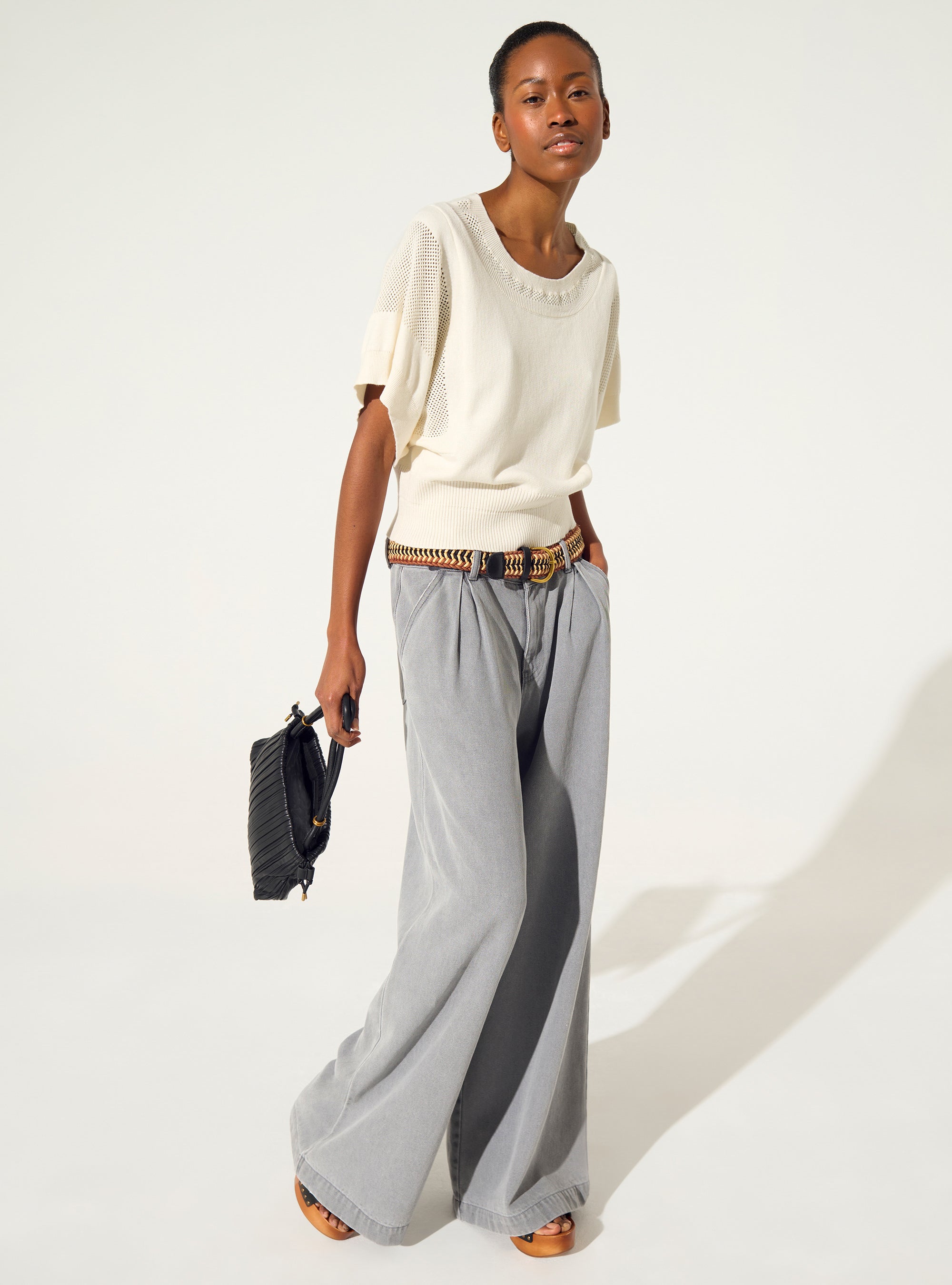 white cotton and cashmere sweater