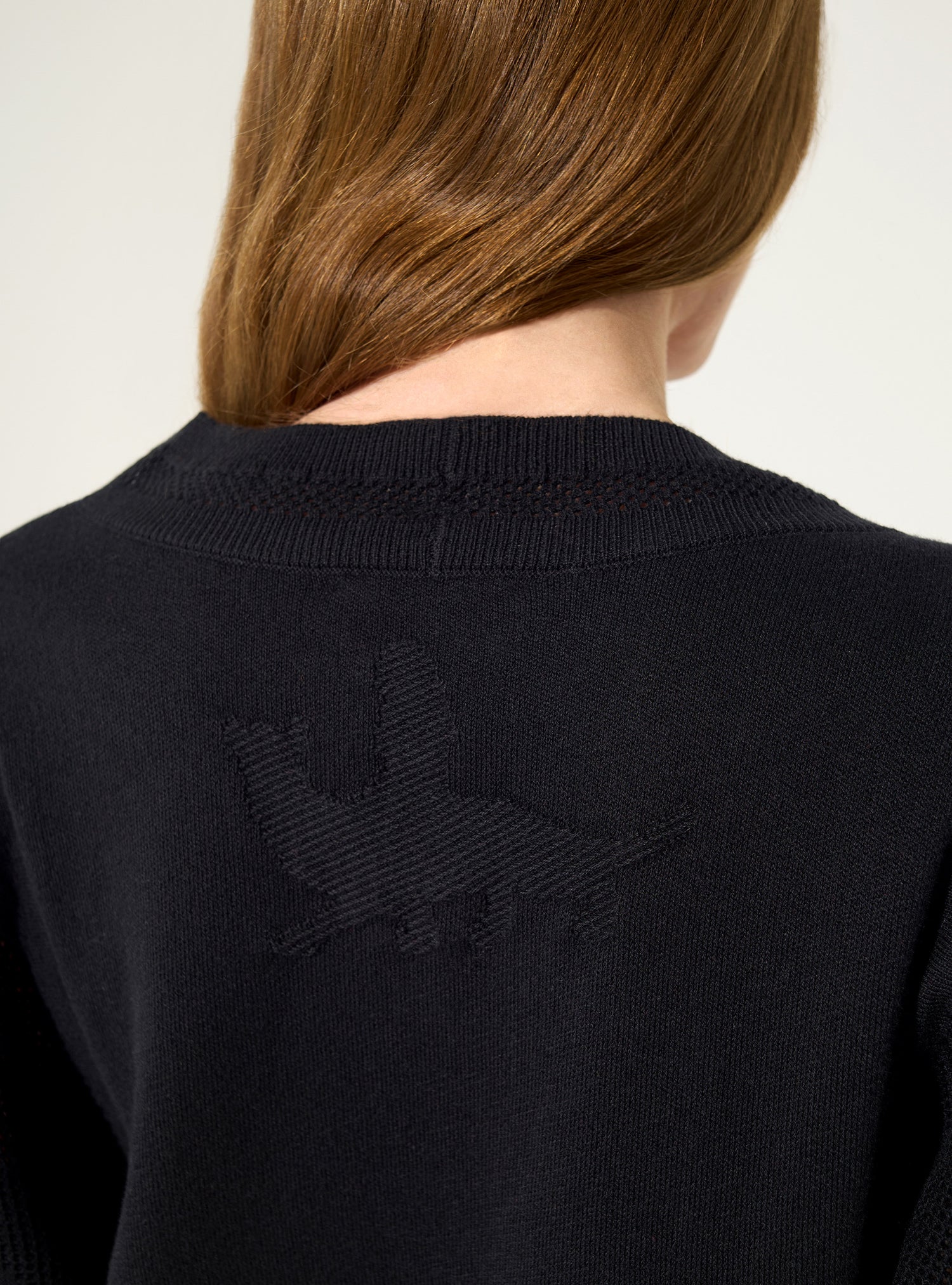 Black cotton and cashmere sweater