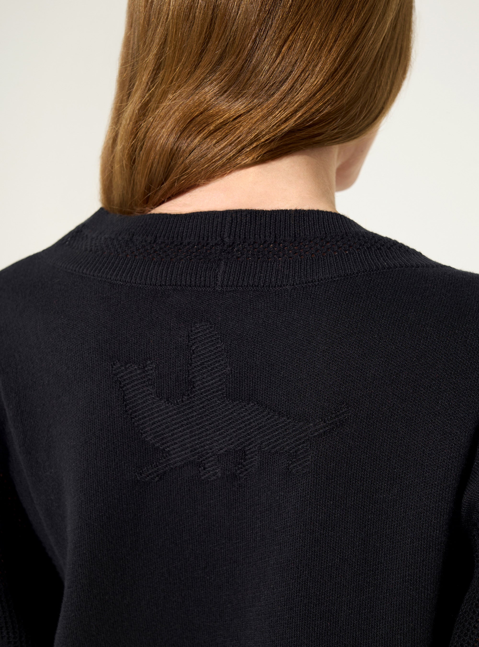 Black cotton and cashmere sweater