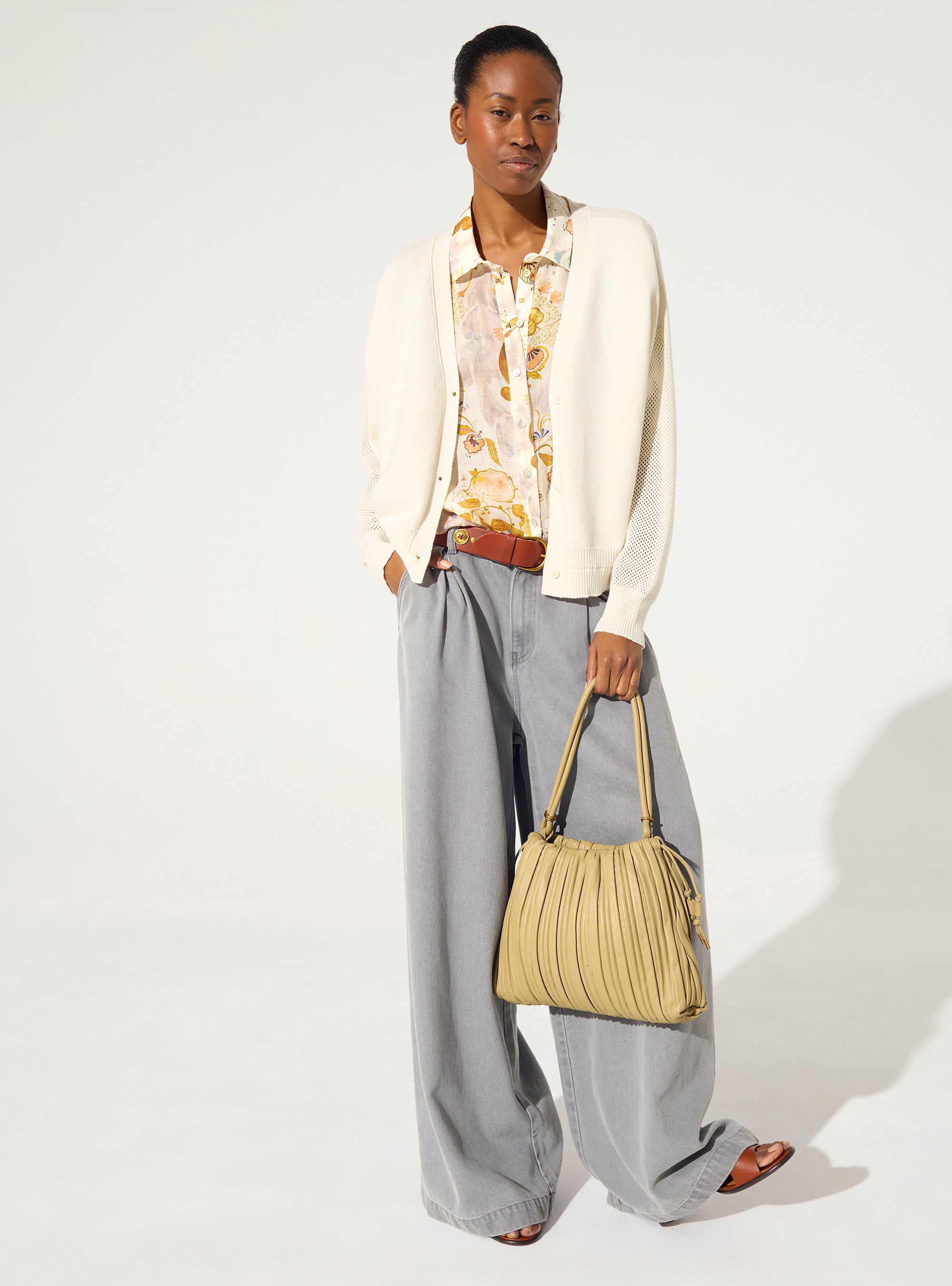 white cotton and cashmere cardigan