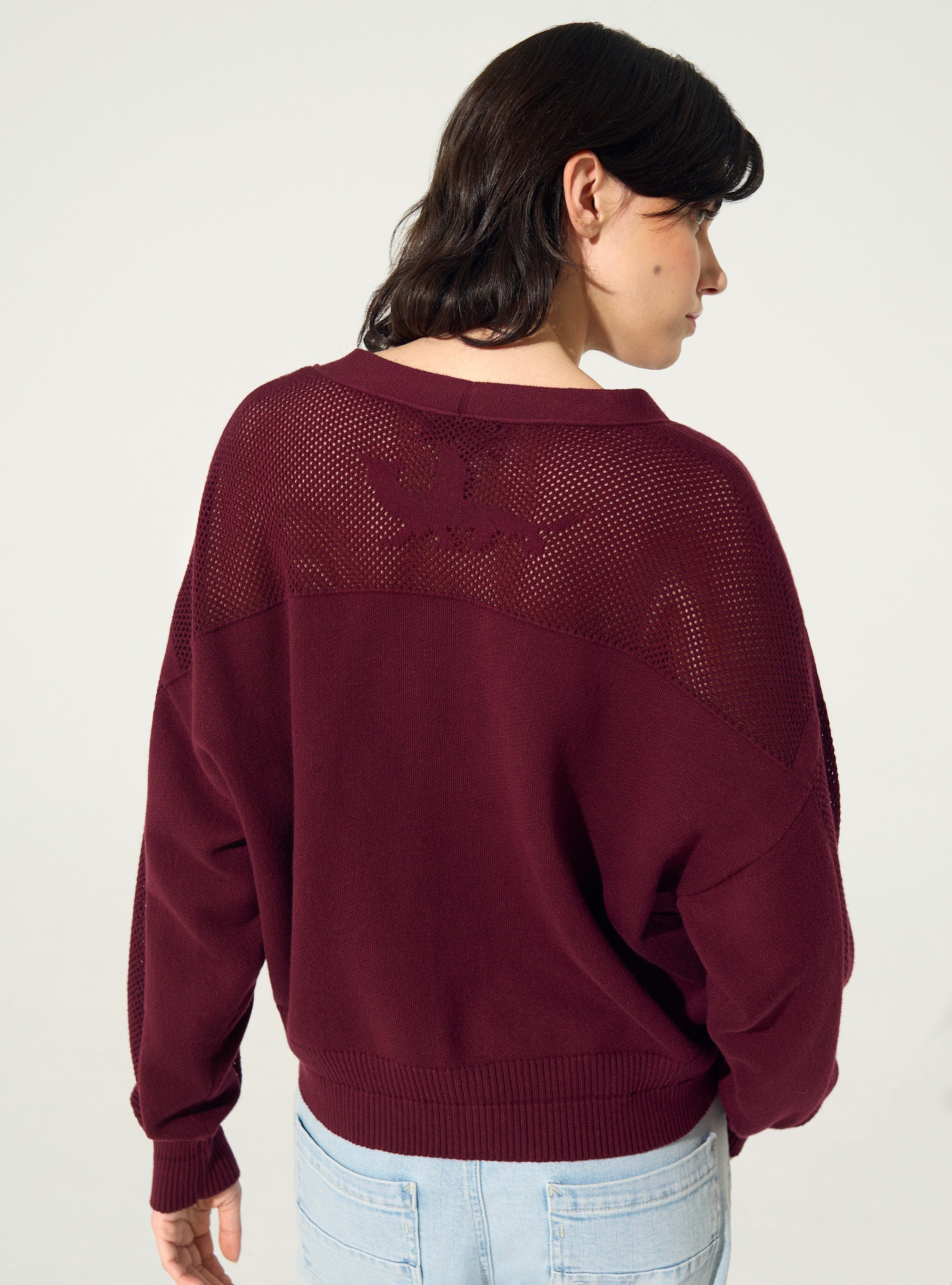 roter Cardigan aus Baumwolle und Kaschmir