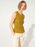 Ochre yellow knit tank top