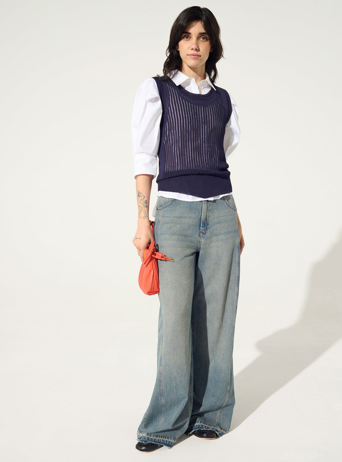 Purple mesh tank top