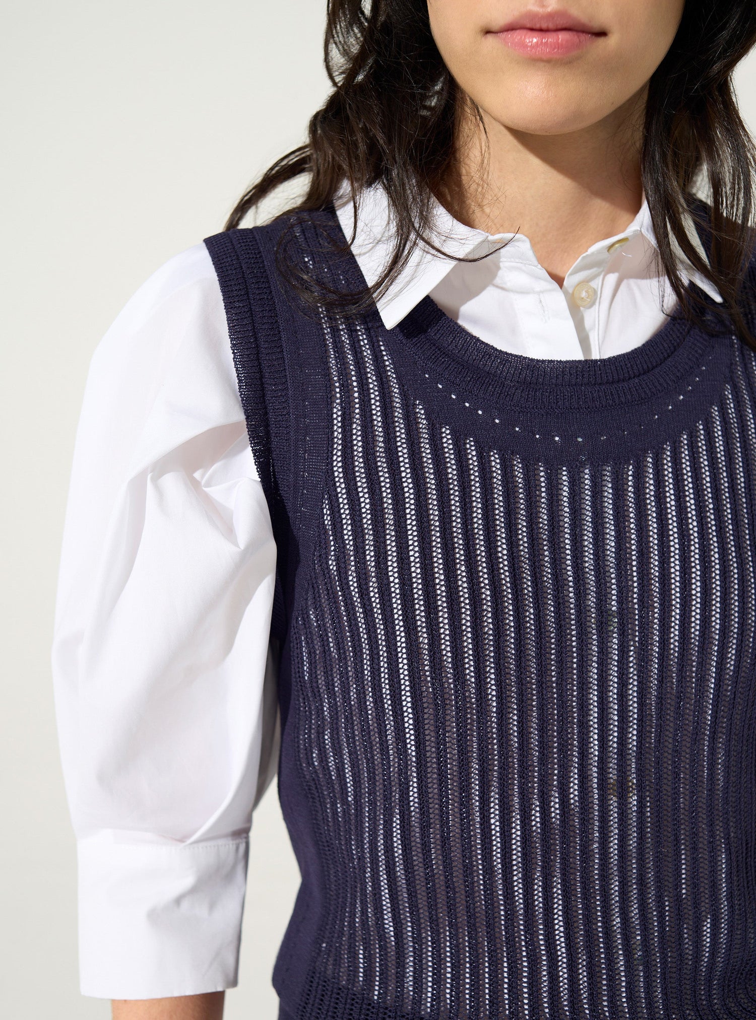 Purple mesh tank top