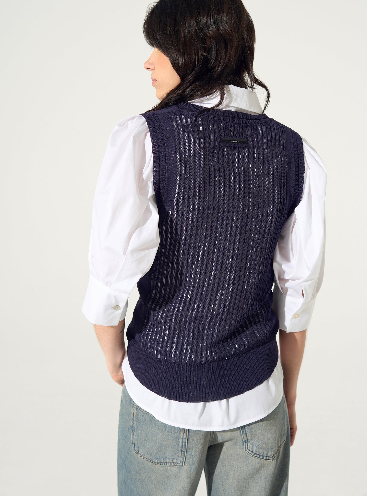 Purple mesh tank top