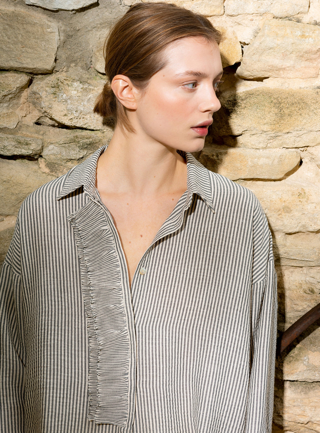 Chemise oversized plissée rayée Cotélac 